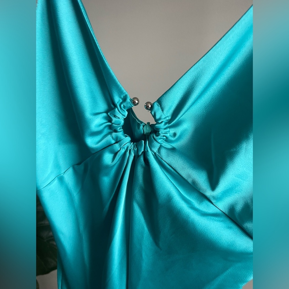 Stunning Turquoise Maxi Dress Size Medium - Picture 3 of 5